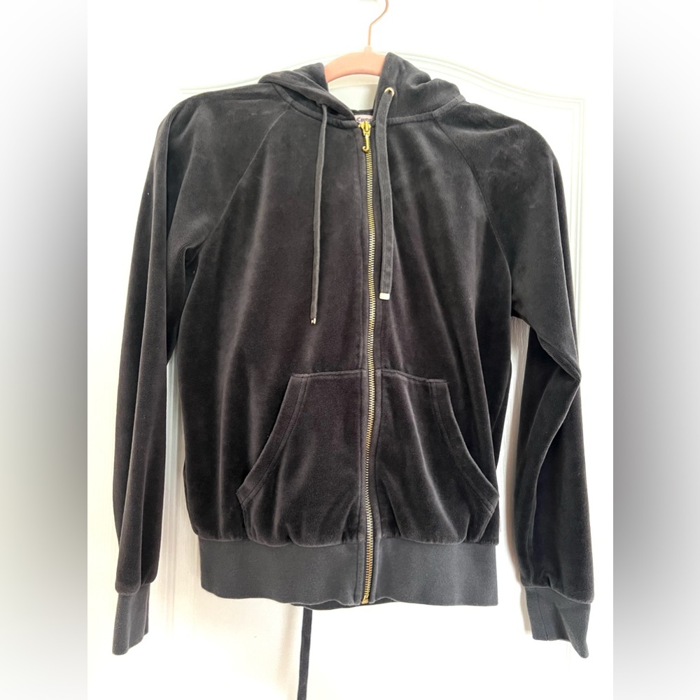 💯Juicy Couture Velour Tracksuit Jacket - Charcoal